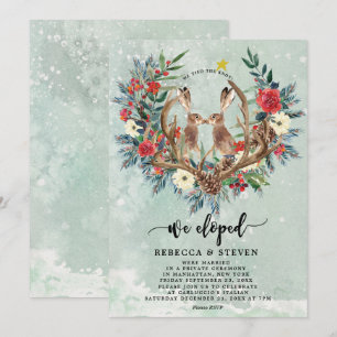 Convite Camaradas florais de natal de inverno que fugimos