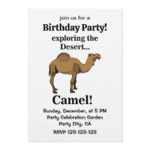 Camel Desert Animal Funny Birthday Party