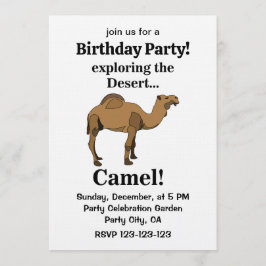 Convite Camel Desert Animal Funny Birthday Party
