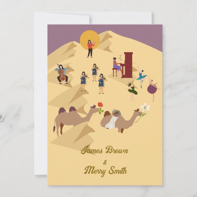 Convite Camelos de deserto apaixonados por músicos Balleri (Frente)