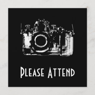 CONVITE CÂMERA DA VISÃO DO RAIO X - PRETO & BRANCO