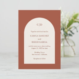 Convite Camila Rust Arch Modern Wedding