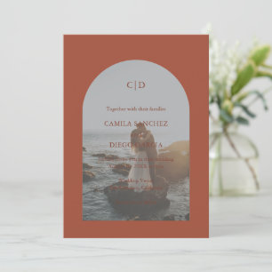 Convite Camila Rust Arch Modern Wedding