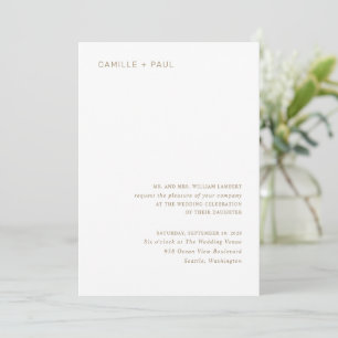 Convite Camille Antique Dourado Casamento Moderno