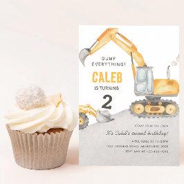 Convite Caminhão Basculante 2º Aniversário Construção Amar
