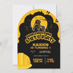 Convite Caminhão de Despejo de Construção