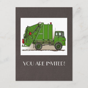 Convite Caminhão de Lixo Verde