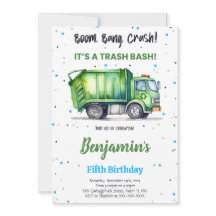 Caminhão de lixo verde e preto