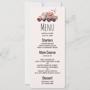 Convite Caminhão do Agricultor de Vintagem Rosa