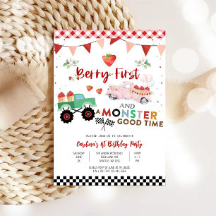 Convite Caminhão Monstro do Primeiro Aniversário de Berry