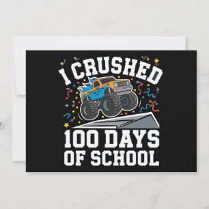 Convite Caminhão Monstro dos 100 Dias de Escola 100º Dia E