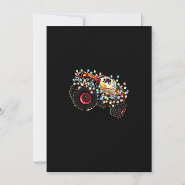 Convite Caminhão Monstro Incrível com Luzes de Natal (Frente)