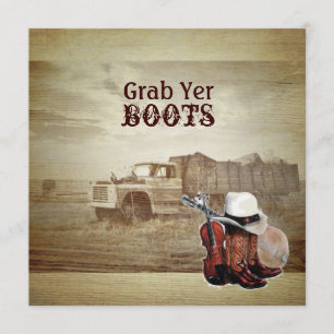 Convite Caminhão Rústico de Fazenda Casamento Country West