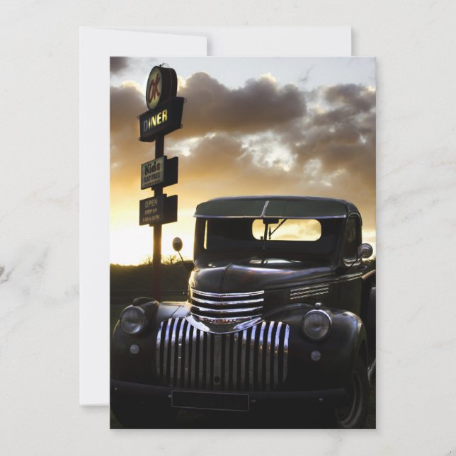 Convite Caminhão velho Chevy na Sunset (Frente)