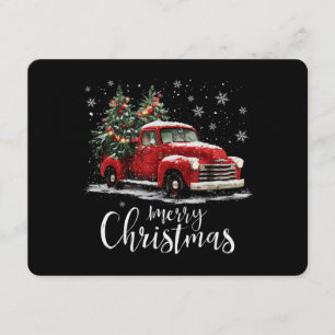Convite Caminhão Vermelho Antigo Papai Noel Árvore Feliz N