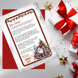 Convite Caminhão Vermelho Rústico Carta do Papai Noel para