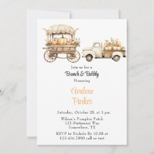 Convite Caminhão Vintage com Pumpkins Brunch e Bubble