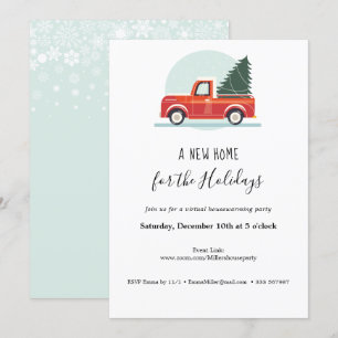 Convite Caminhão vintage do Partido de Inauguração de Casa