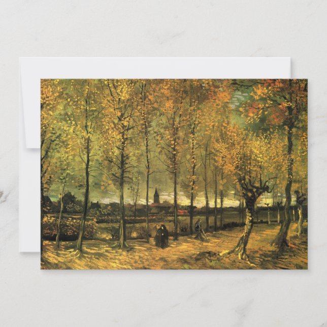Convite Caminho com Choupos de Vincent van Gogh (Frente)