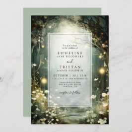 Convite Caminho Da Floresta Encantada Do Casamento Verde D
