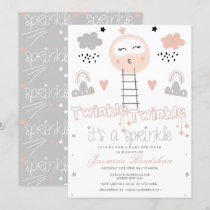 Convite Caminho de borboleta para a Cinza rosa-lua