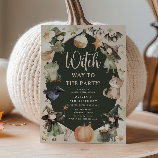 Convite Caminho de bruxas para o aniversário do Dia das Br (Criador carregado)