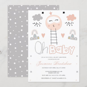Convite Caminho de Chá de fraldas para a Lua Oh Baby