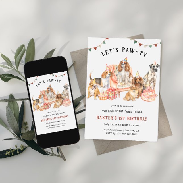 Convite Caminho do vamos | Festa de aniversário Pet Puppy (Criador carregado)