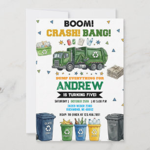 Convite Caminhões Basculantes Modernos Pessoais Aniversári