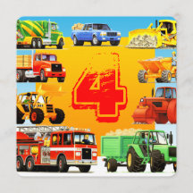 Caminhões de Construção Festa de Quarto Aniversári