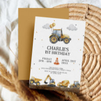 Caminhões De Construção Simples, Aniversário Minim