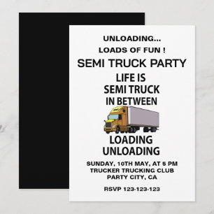 Convite Caminhões Semi Caminhoneiros Festa