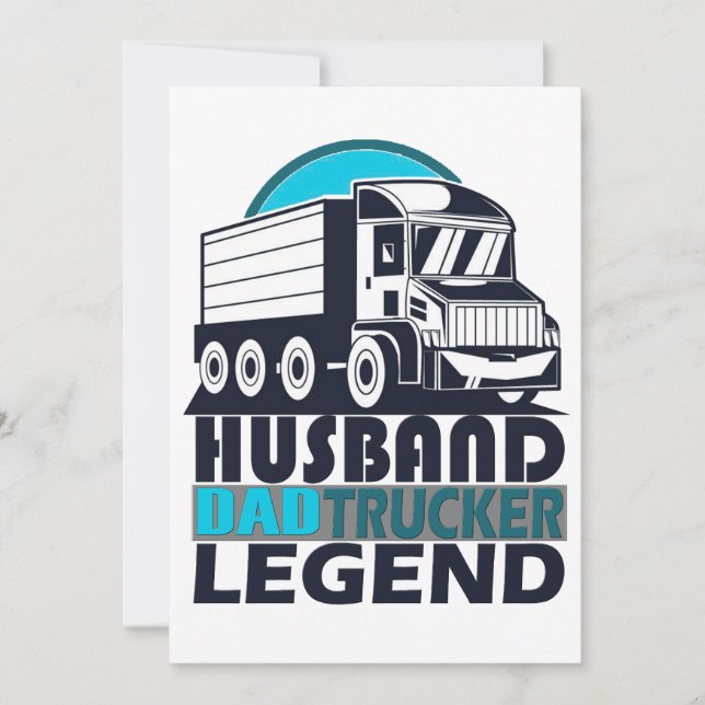 Convite Caminhoneiro Pai Marido Legend Funny Truck (Frente)