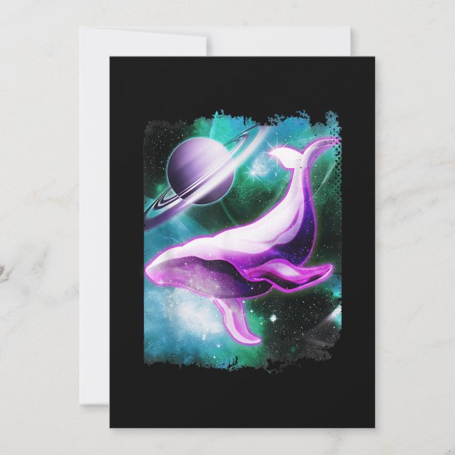 Convite Camisa De Baleia-Jubarte Na Galáxia Solar Exterior (Frente)