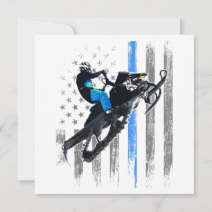 Convite Camisa de Moto de Neve da Bandeira Americana Homen