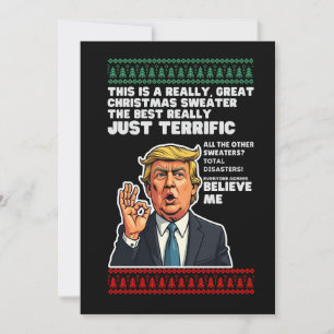 Convite Camisa de Natal Feia de Donald Trump Engraçada Par
