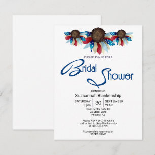 Convite Camisa Vermelha Branca Azul Patriótica com Flores 