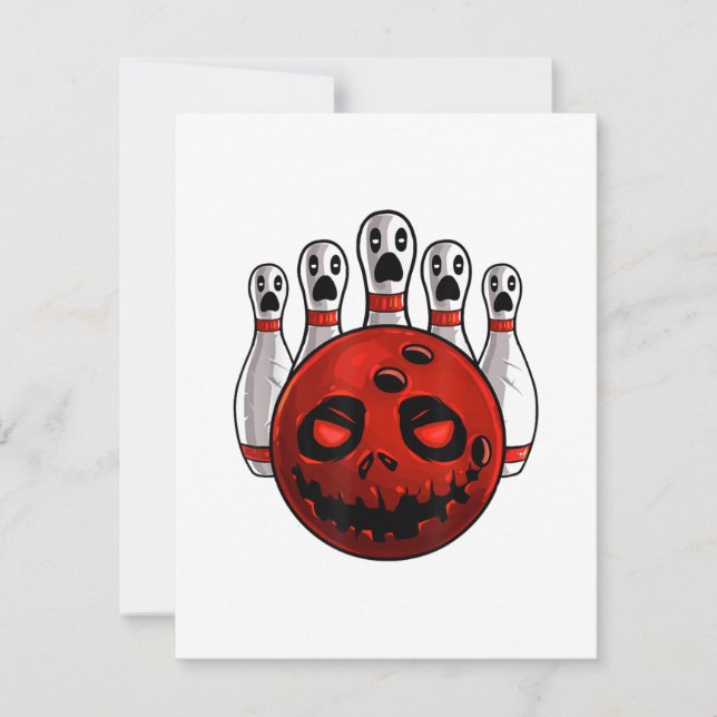 Convite Camiseta com Piada de Halloween de Boliche de Joga (Frente)