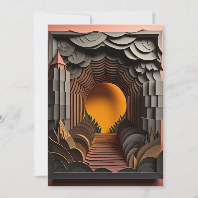 Convite Camiseta de design de arte em papel 3D (Frente)