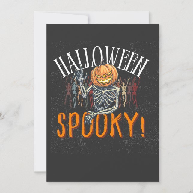 Convite Camiseta de Halloween de Abóbora Assustadora Esque (Frente)