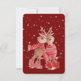 Convite Camiseta de Natal de Rena Fofa – 3D Aconchegante