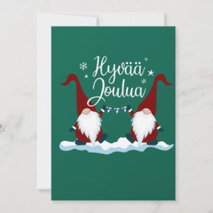 Convite Camiseta de Natal Finlandês Feliz Hyvaa Jou Presen