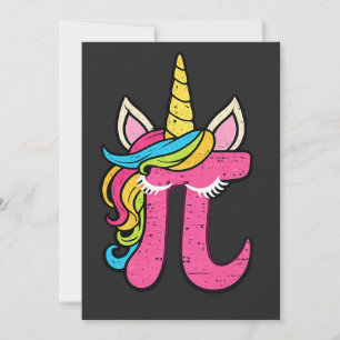 Convite Camiseta Dia do Pi Unicórnio Fofo 3.14 Número Pi P