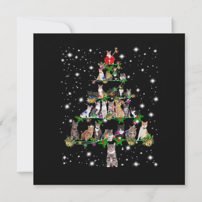Convite Camiseta engraçada de gatos de Natal Enfeite Prese (Frente)