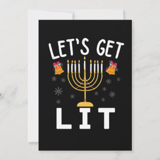 Convite Camiseta Hanukkah Let's Get Lit