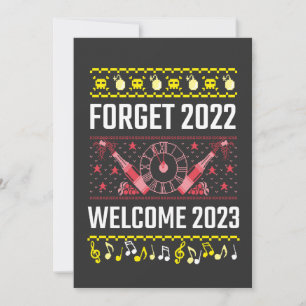 Convite Camiseta Véspera de Ano Novo Esqueça 2022 Bem-vind