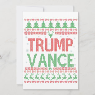 Convite Camisola Feia de Natal Trump Vance Republicano Xma