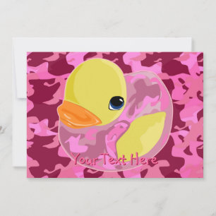 Convite Camo Ducky Rosa