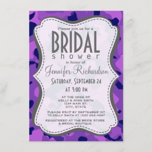 Convite Camo roxo de uva; Camuflagem