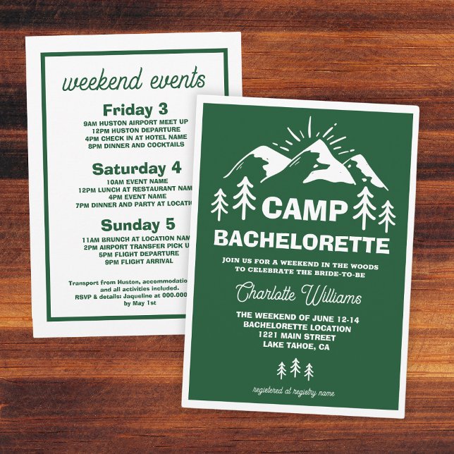 Convite Camp Bachelorette (Camp Bachelorette Invitation
)